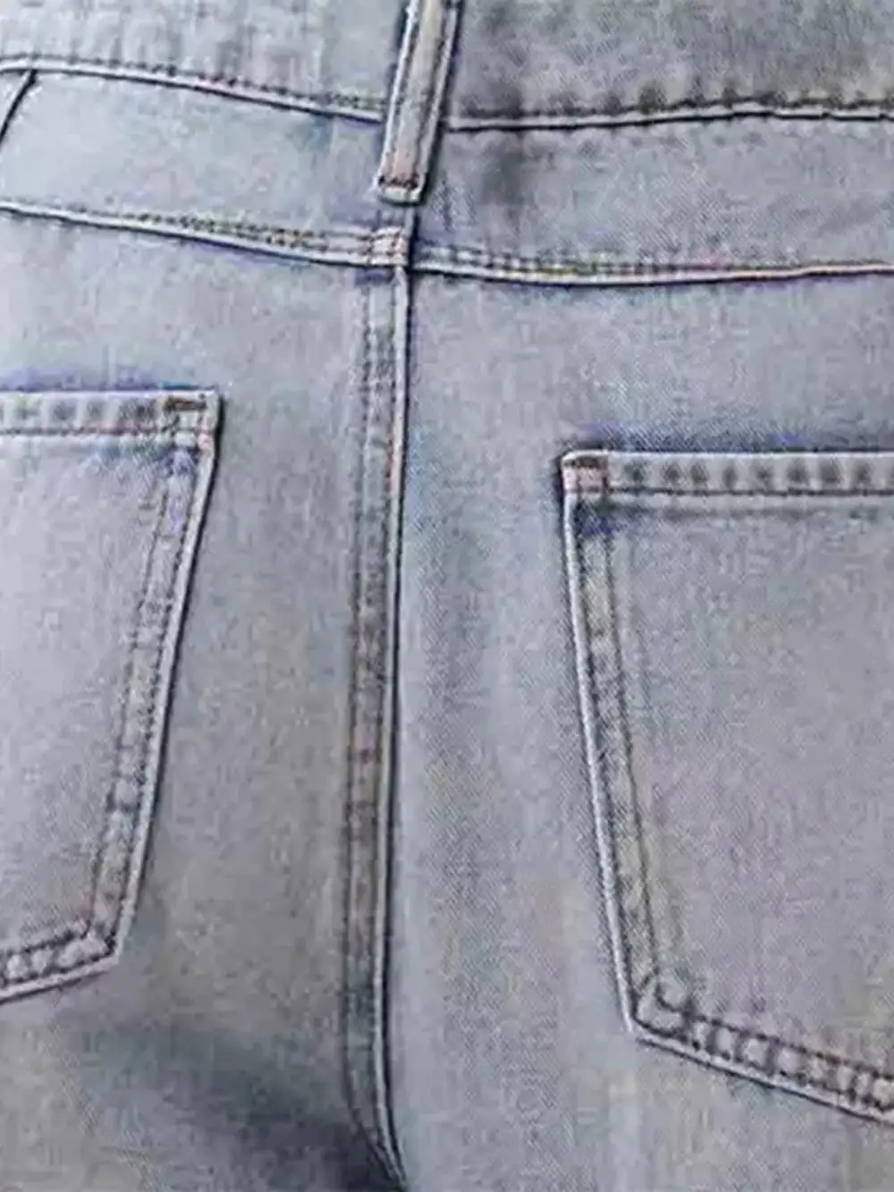 Contoured Wide Leg Distressed Denim Jeans