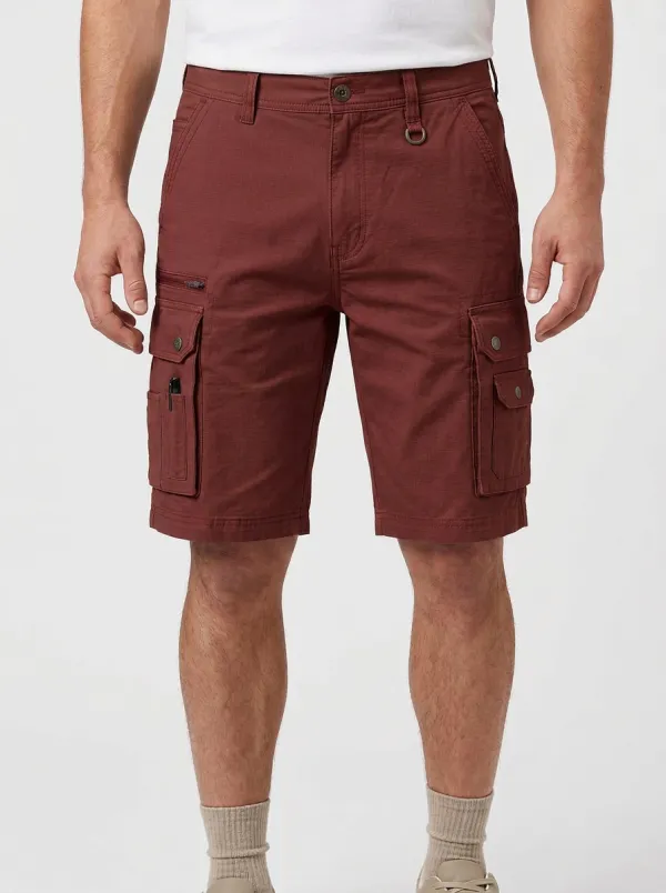Men's Khaki Multi-Pocket Tactical Cargo Shorts
