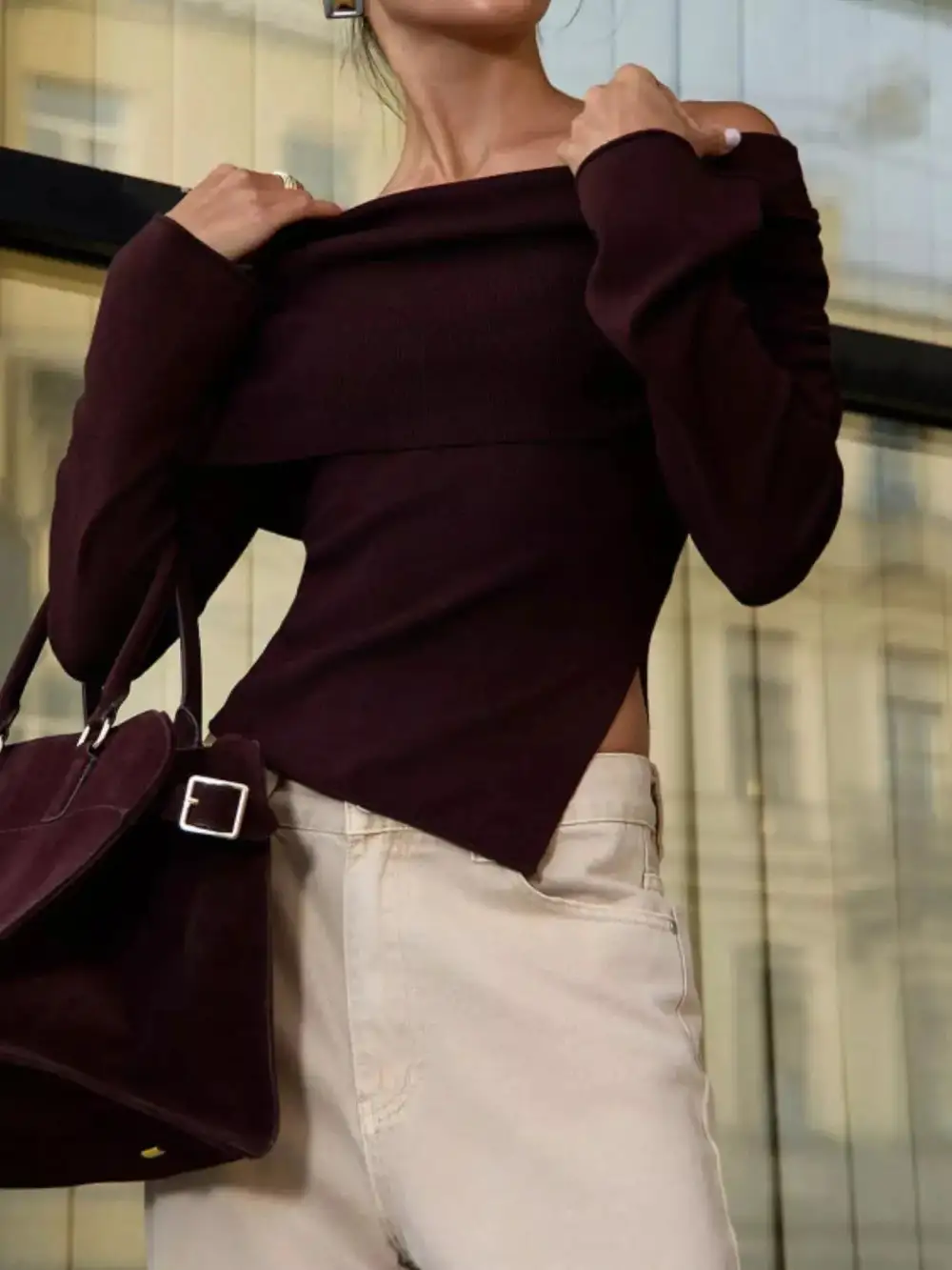 Asymmetrical Hem Off Shoulder