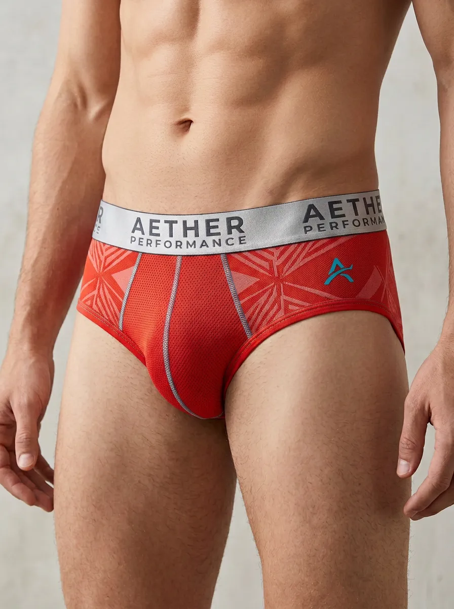 Men's Athletic Performance Geometric Printed Briefs