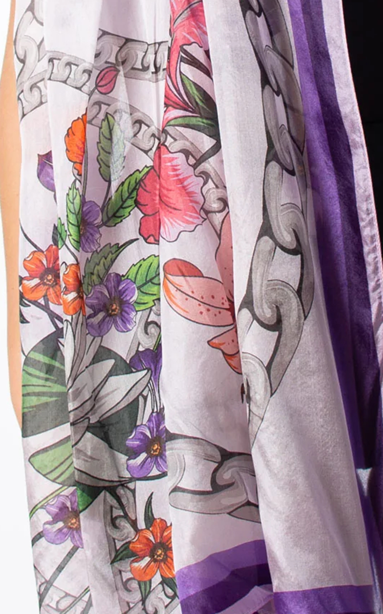 Elegant And High-Grade Purple Printed Women's Scarf