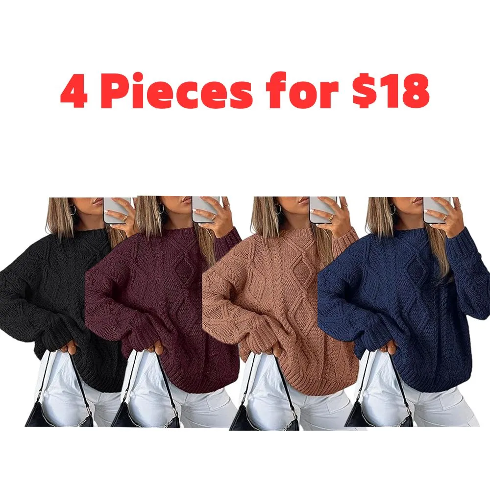 🔥Last day promotion⏰Women's 2025 Fashion Casual Striped Knitted Round-neck Long-sleeved Sweater