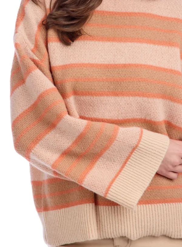 Striped Mock Wide Sweater