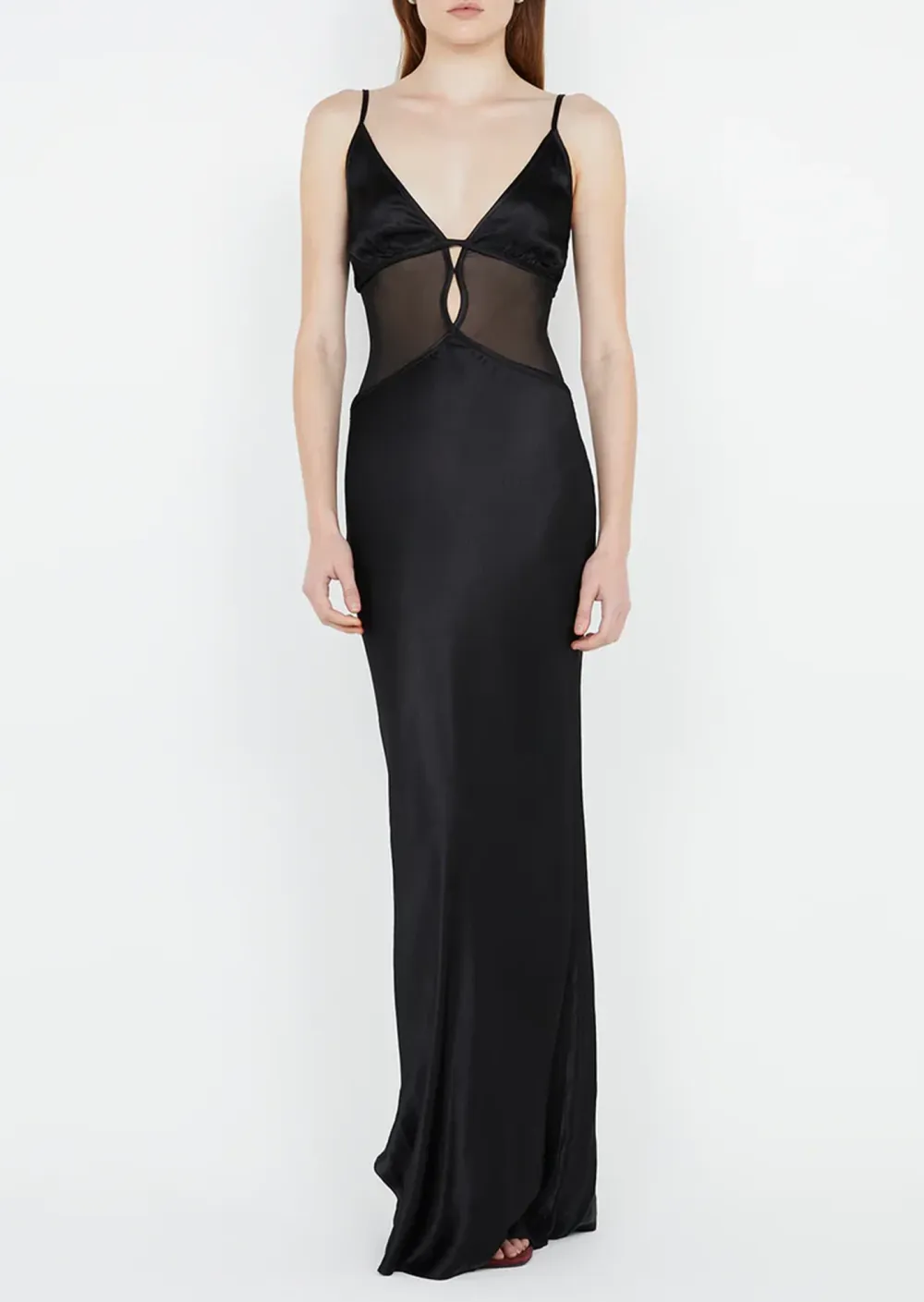 V-NECK SPAGHETTI STRAP MAXI DRESS