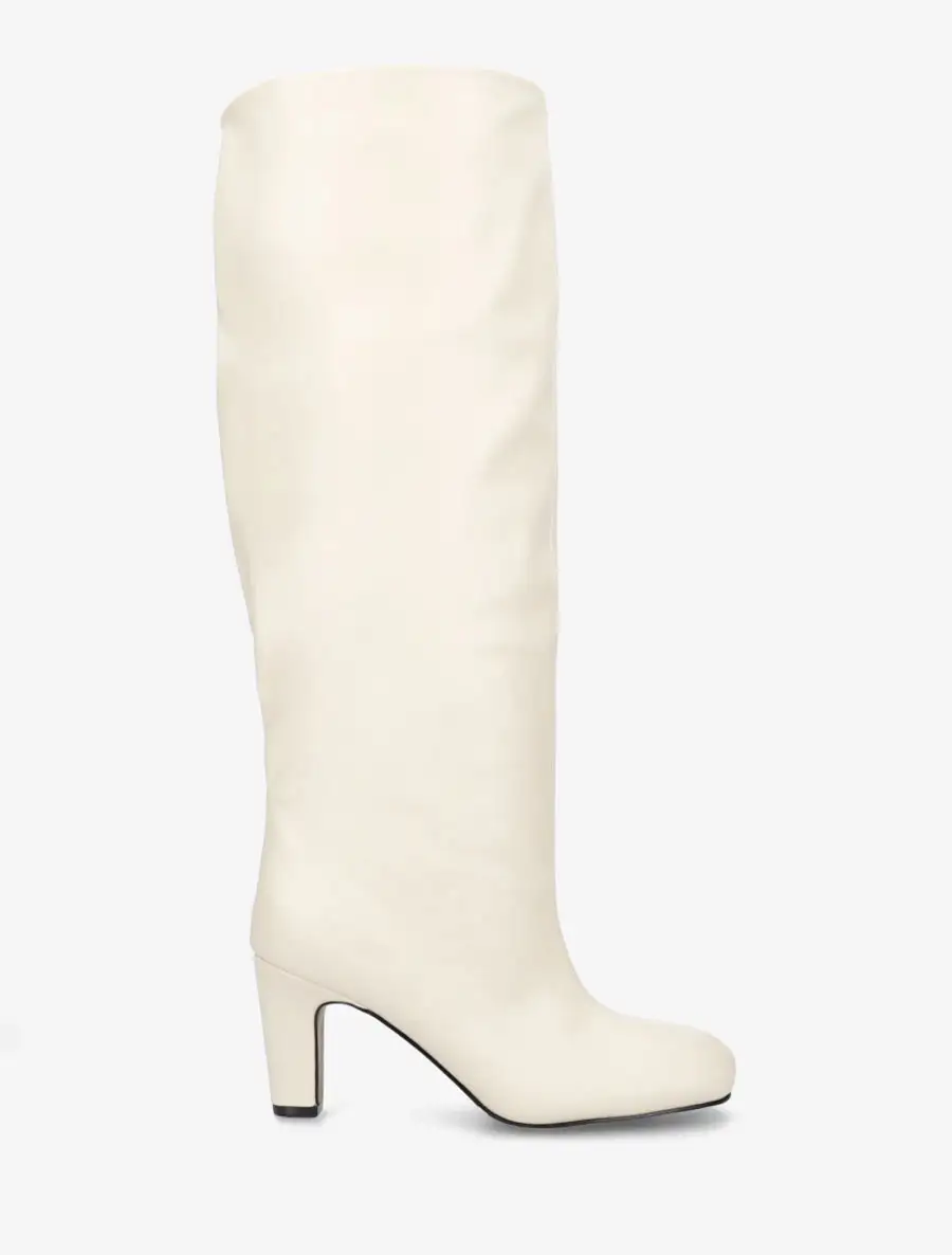Classic Elegant Block Heel Faux Leather Knee High Boots