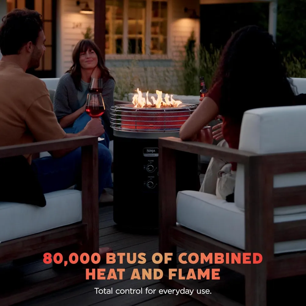 Ninja Fireside360™ Outdoor Heater & Fire Pit with 3 Modes – Flame, Heat, Flame & Heat