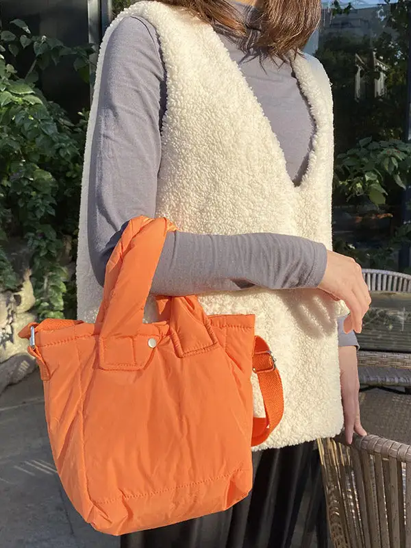 Simple Casual Padded Handbag