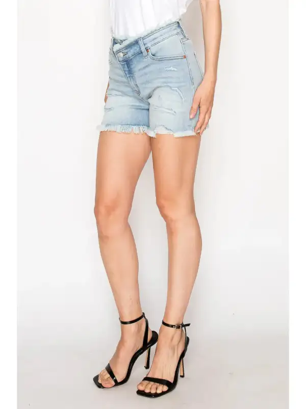 Weekend High Rise Stretch Denim Shorts