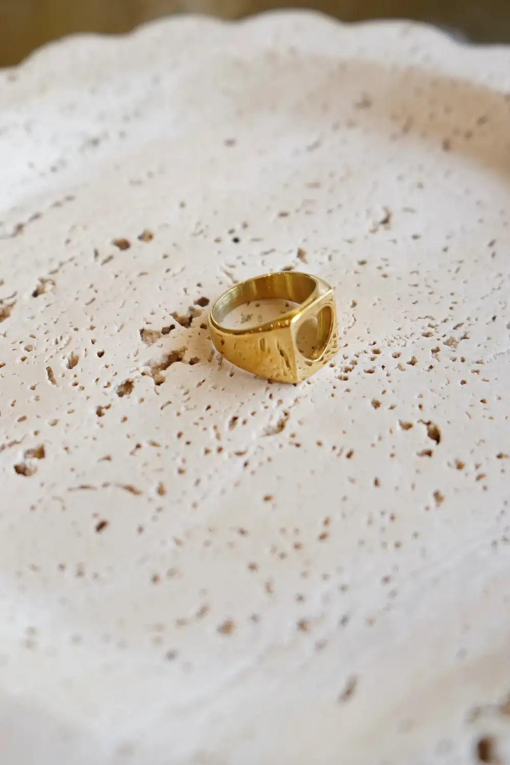 Square Open Heart Ring