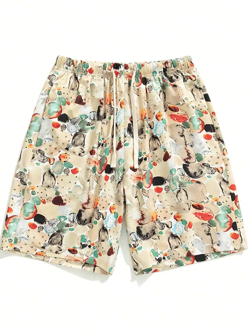 Men's Woven Fabric Drawstring Swim Trunks