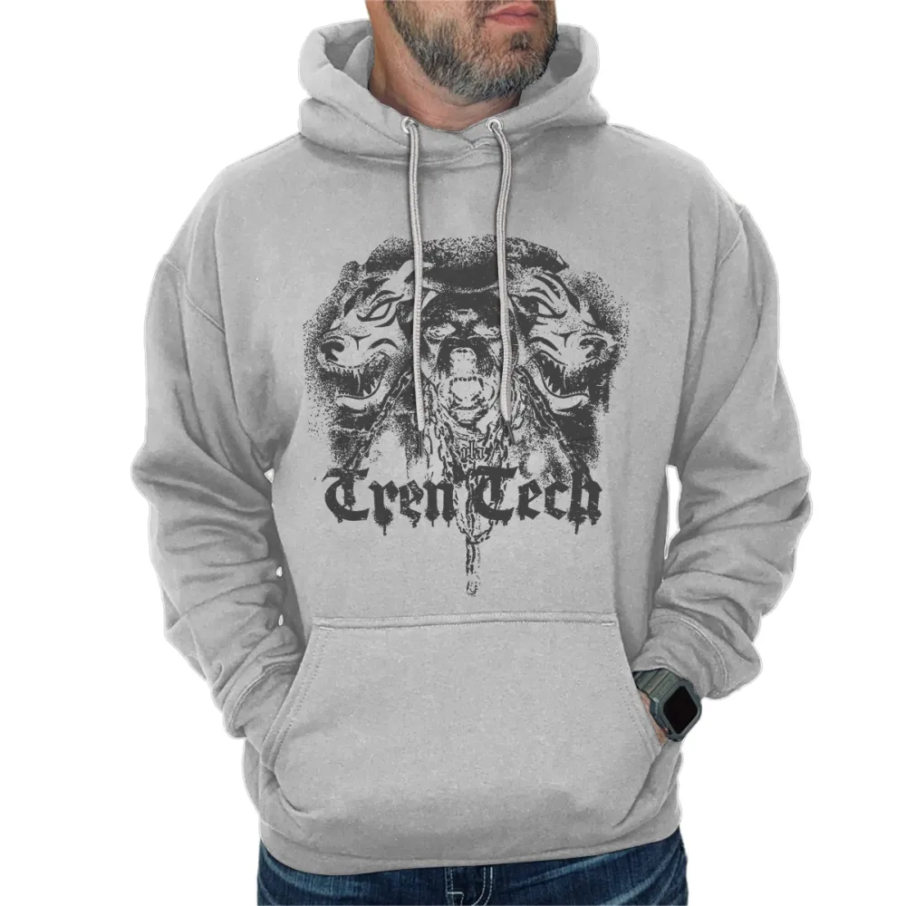 Fierce Bulldog Print Hooded Sweatshirt