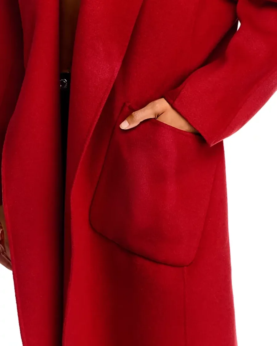 Shawl Collar Long Sleeves Multicolor Coat