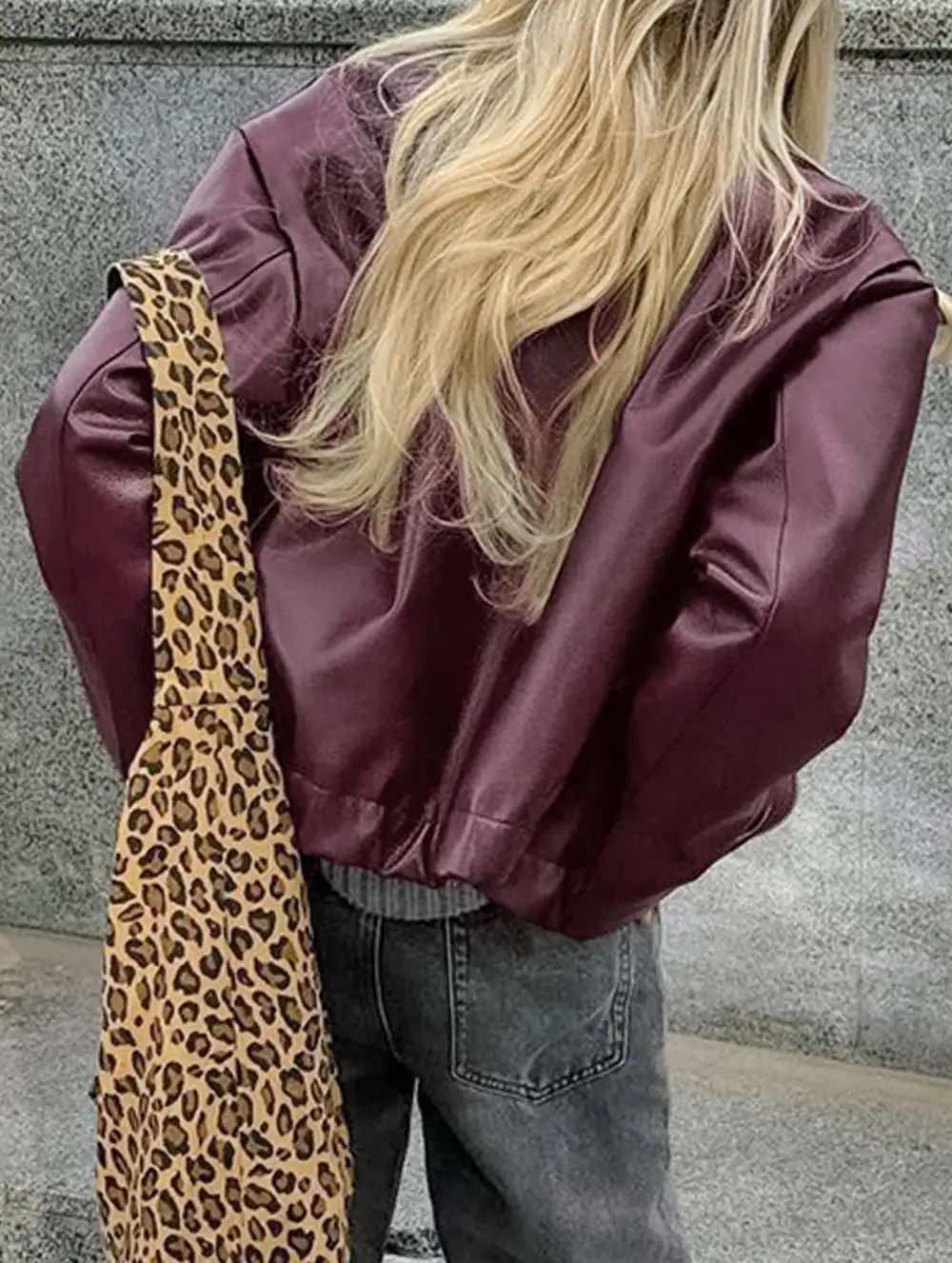 Loose Fitting Motorcycle Leather Jacket