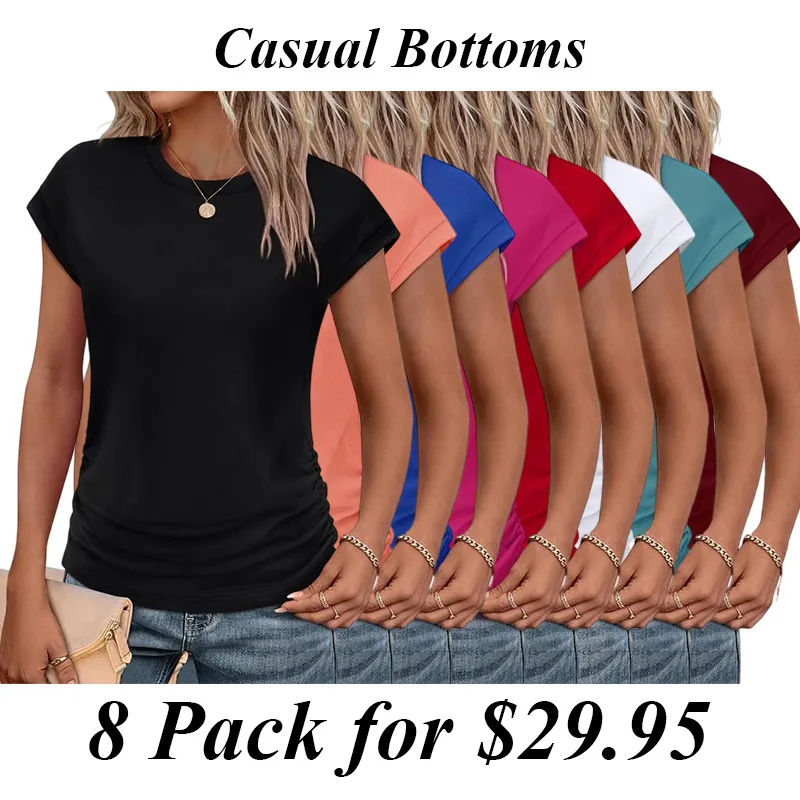 Women'S T Shirts Tops Summer Springtok Outfits Sexy V Neck Short Sleeve