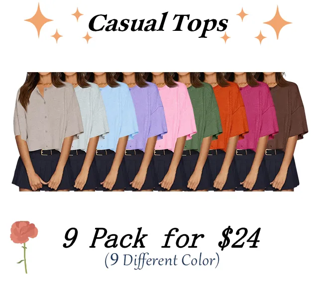 Womens Half Sleeve Cardigan Sweaters Cropped Button Down Tops Oversized Lightweight Ribbed Knit Summer Outfits