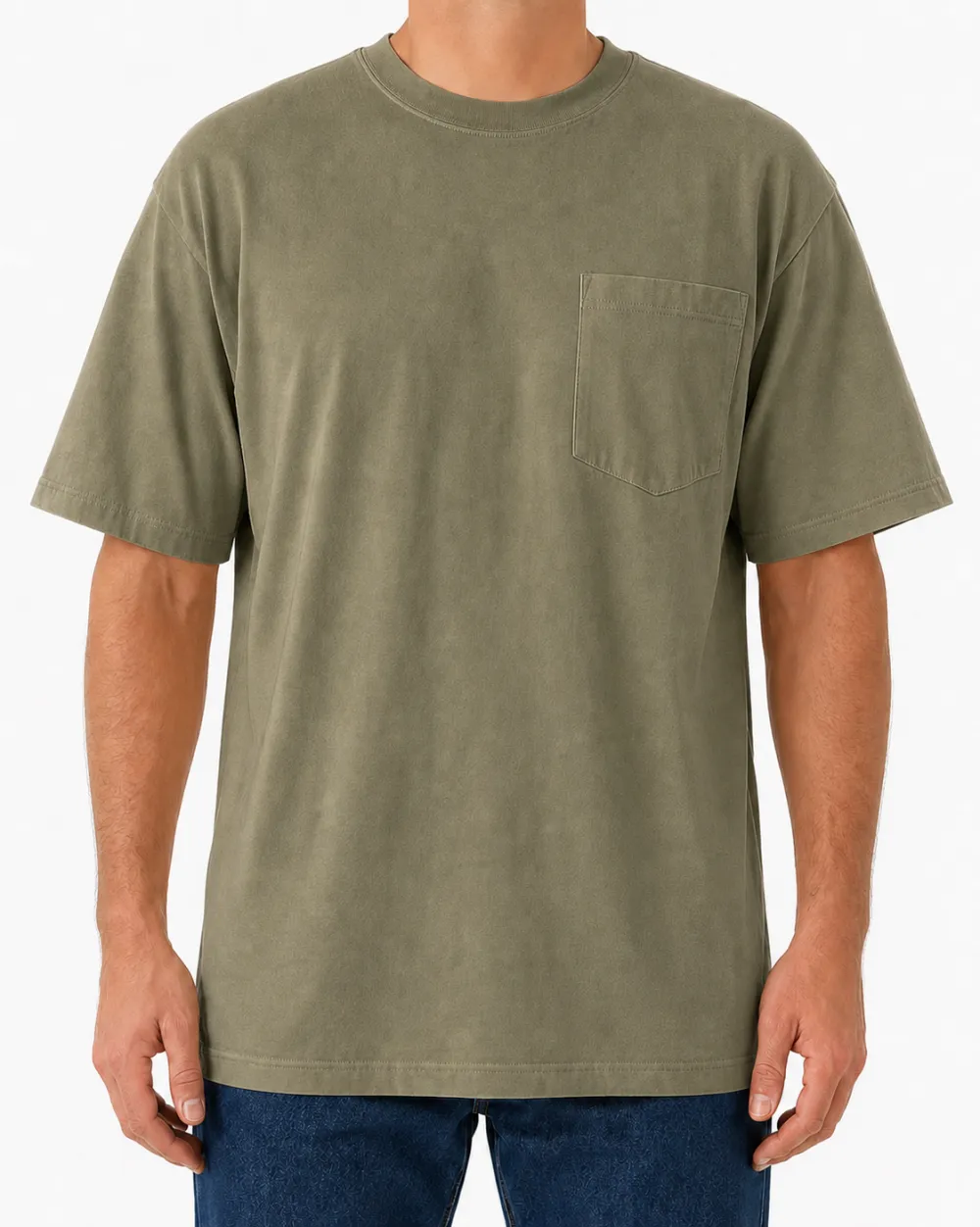 Men's Soft Cotton Pocket Crew Neck T-Shirt