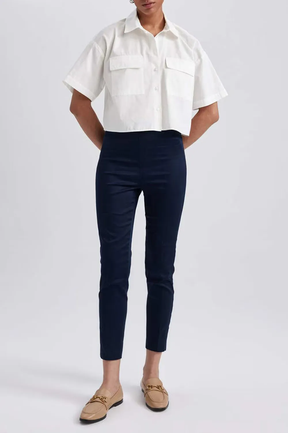 Normal Waist Satin Trousers