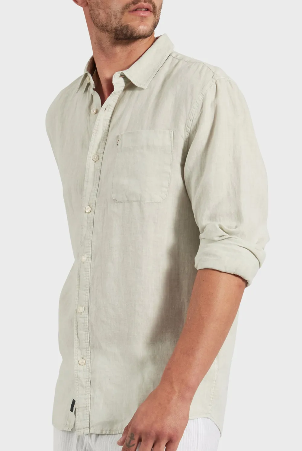 Hampton Linen Shirt- Sage green