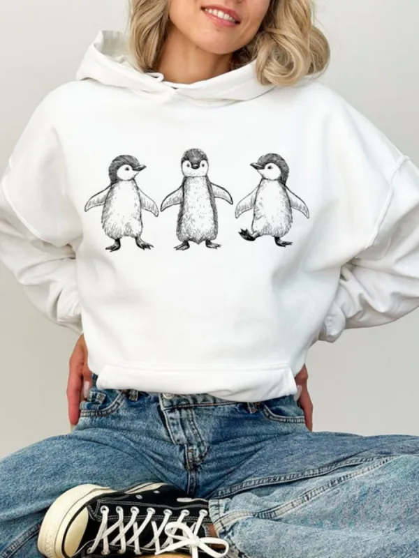Penguin Print Hoodie