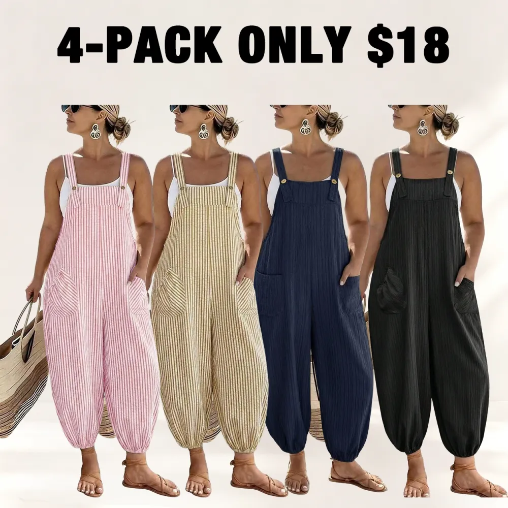 [Plus Size] Slim-Fit, Comfortable, Casual Sleeveless Jumpsuit
