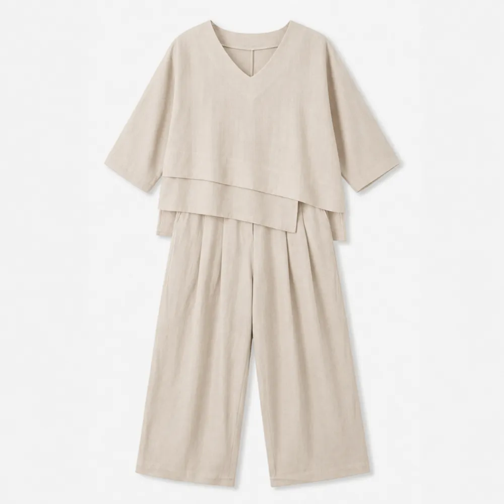 Asymmetric Two Piece Pants Set