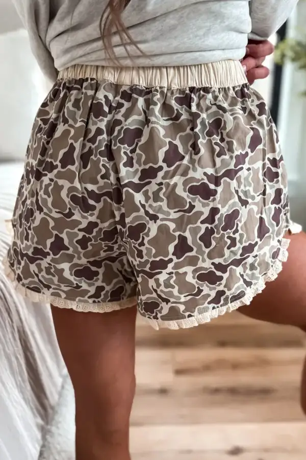 Camo Ruffled Shorts