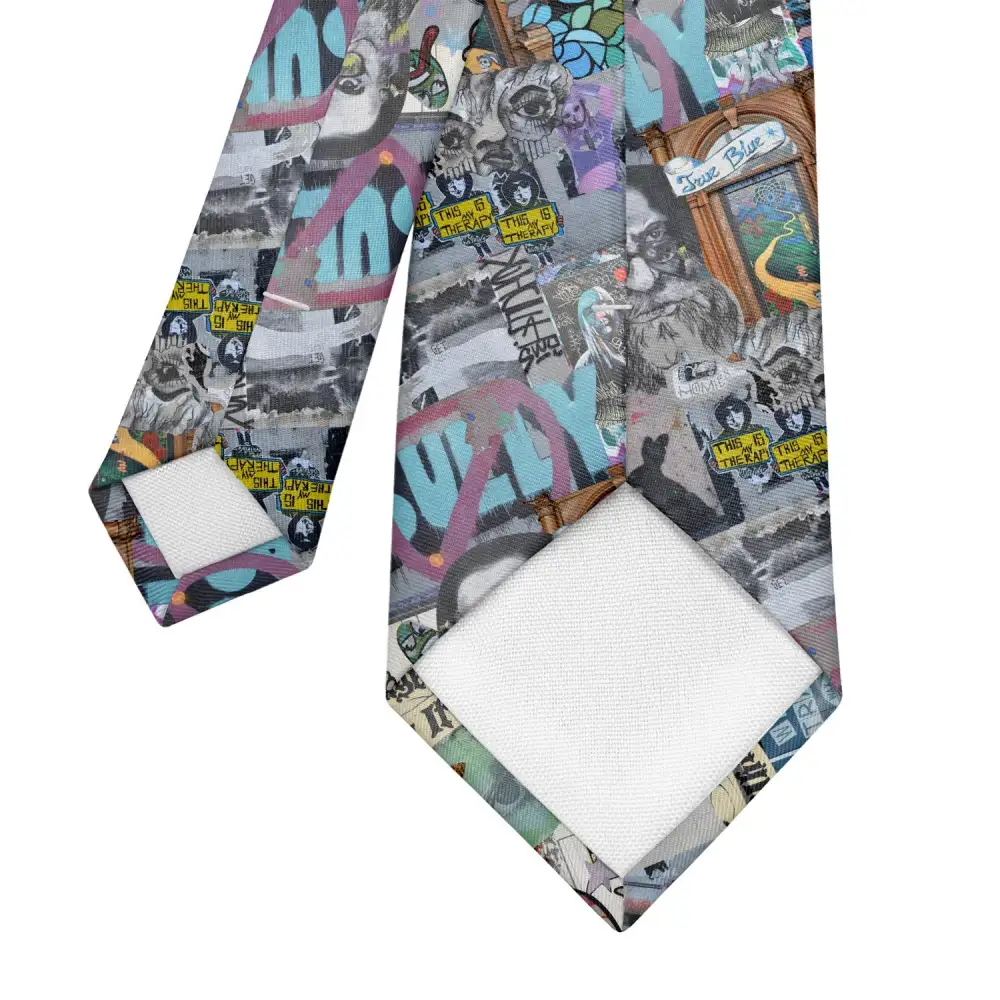 Refined Street Art Motif Necktie