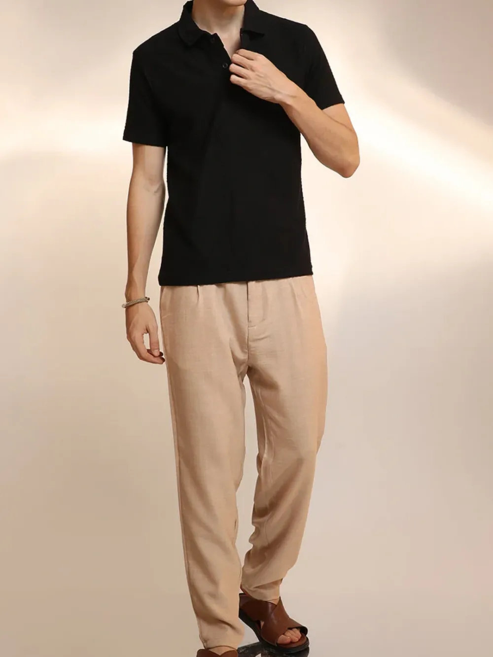 Black Casual Style Polo T-Shirt