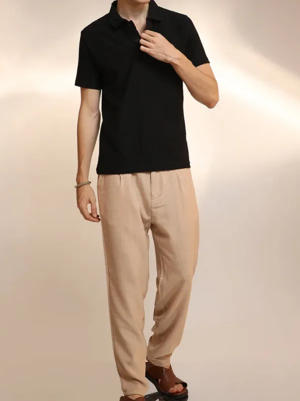 Black Casual Style Polo T-Shirt