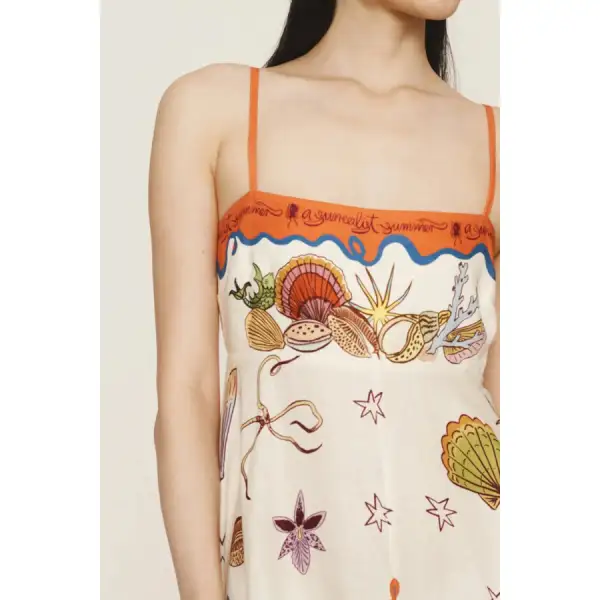 Relaxed Printed Square Neck Maxi Cami Dress