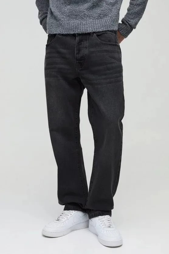 Straight Rigid Washed Charcoal Jeans