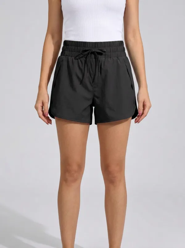 Women's Curved-Hem Drawstring Athletic Shorts