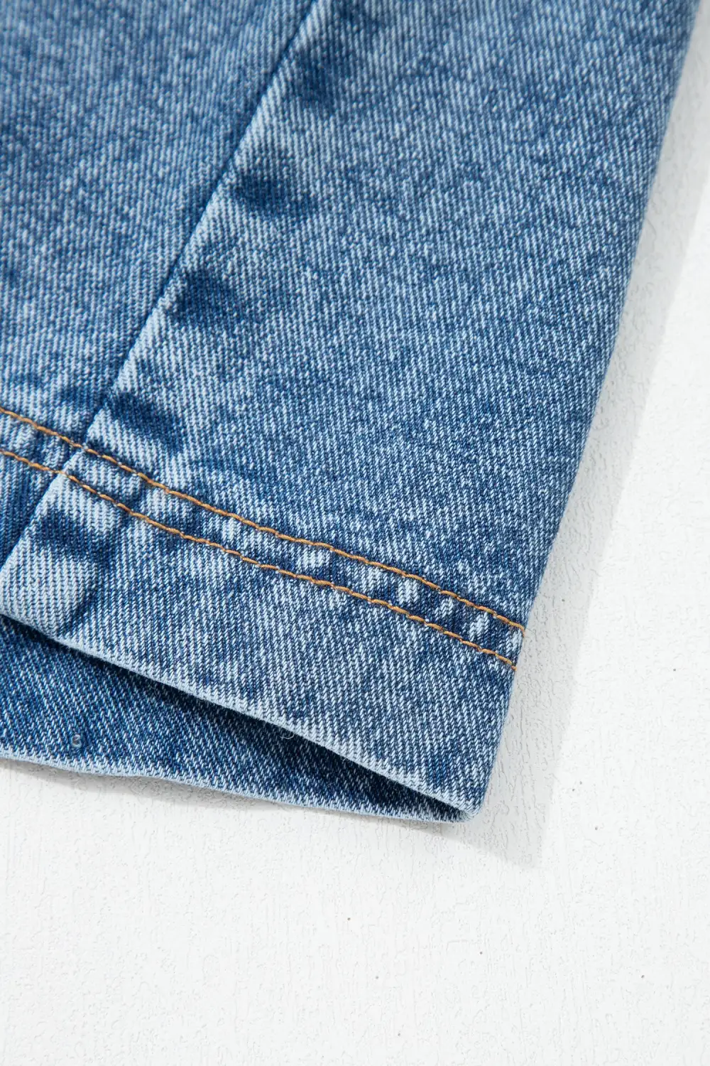 Polished Detail Denim Button Front Sleeveless Dress