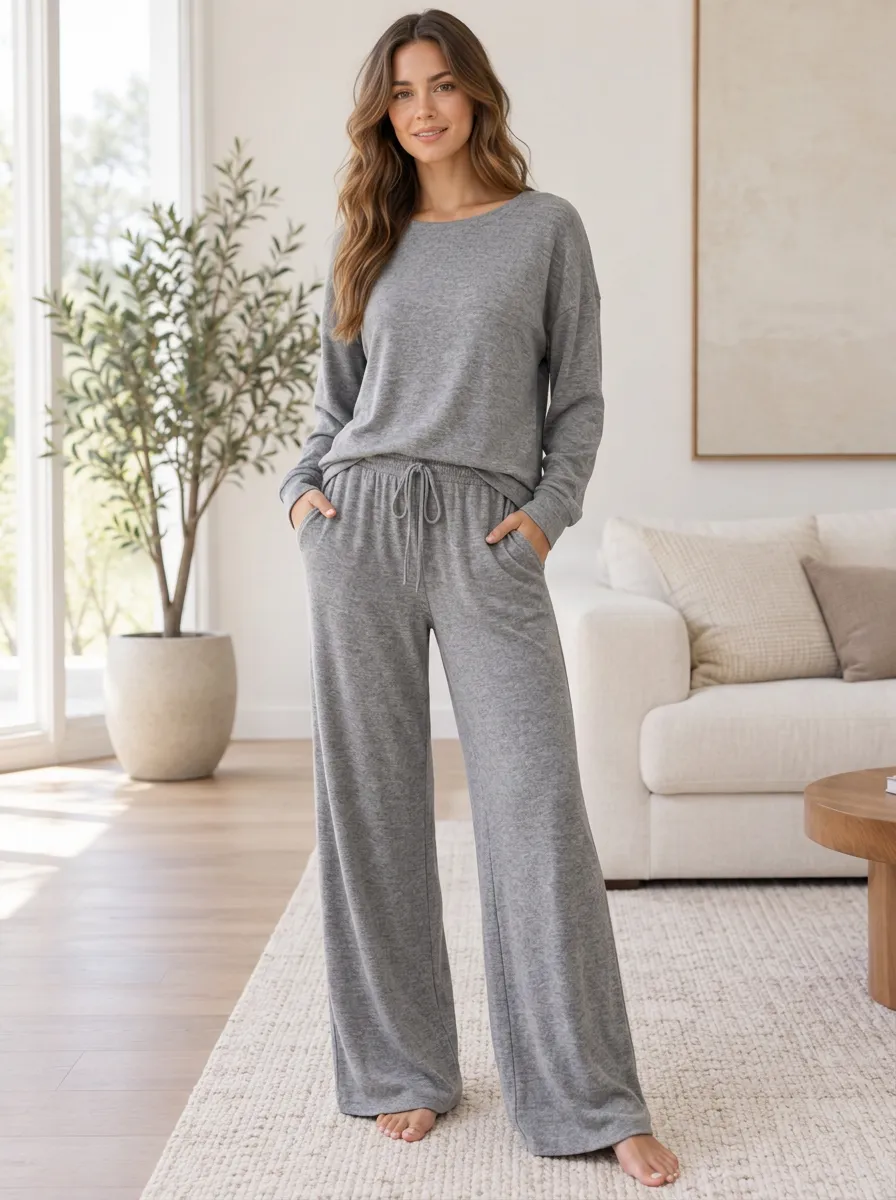 Relaxed Leisure Women's Wide Leg Relaxed Set