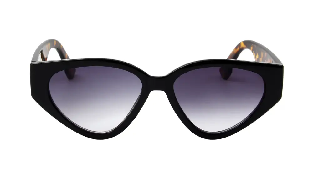 Layered Cat Eye Round Frame Sunglasses