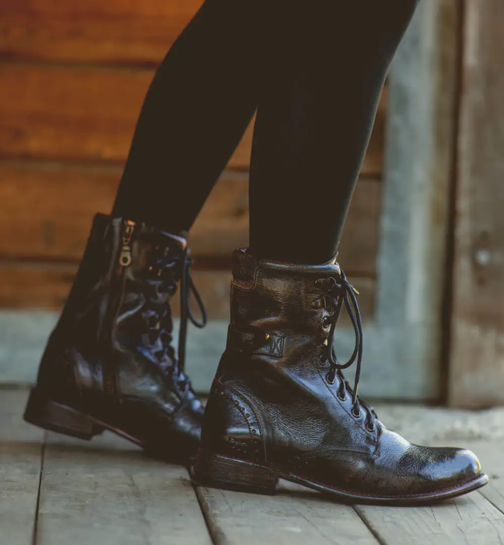 Wingtip Lace-Up Combat Boots