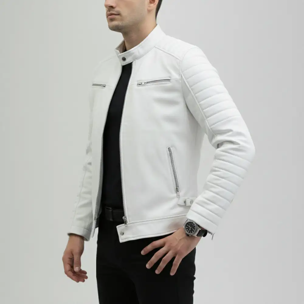 Travel Ready Leather Biker Motorcycle Jacket