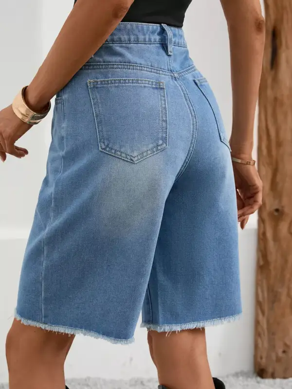 Raw Hem Frayed Hem Frayed Ripped Shorts