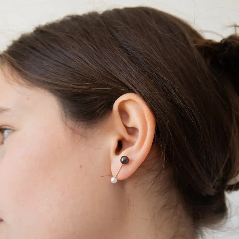 Double Pearl Stud Earring