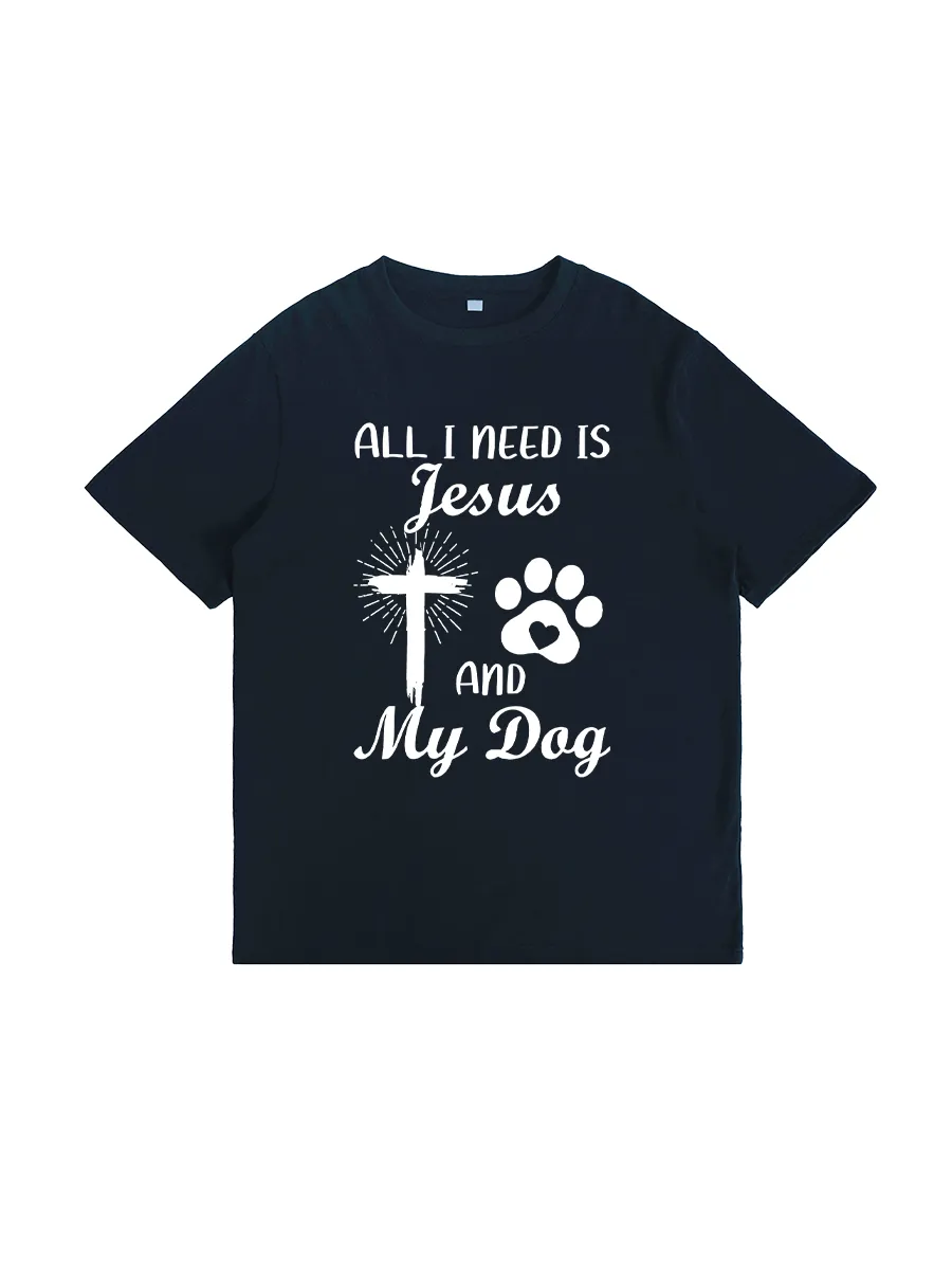 Women's Jesus And Dog Graphic Tee