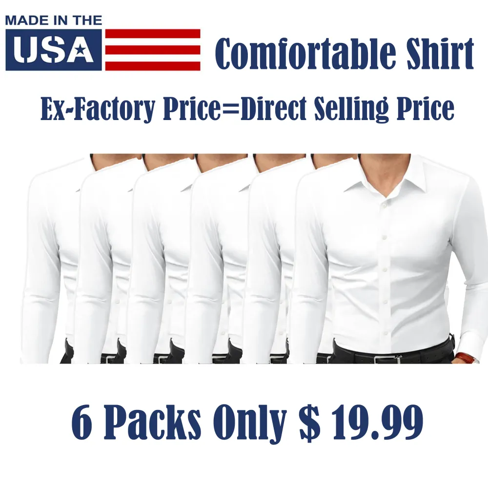 ✨ Dress Shirts – 16-Way Stretch | Slim Fit | Wrinkle-Free | Traveler Essential