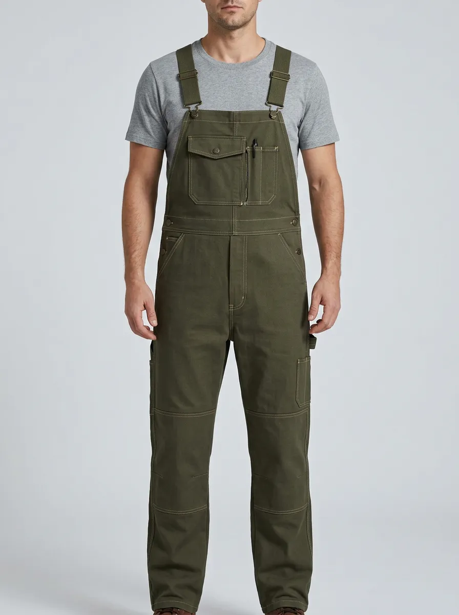 Men's Essential Multi-Pocket Bib Work Overalls