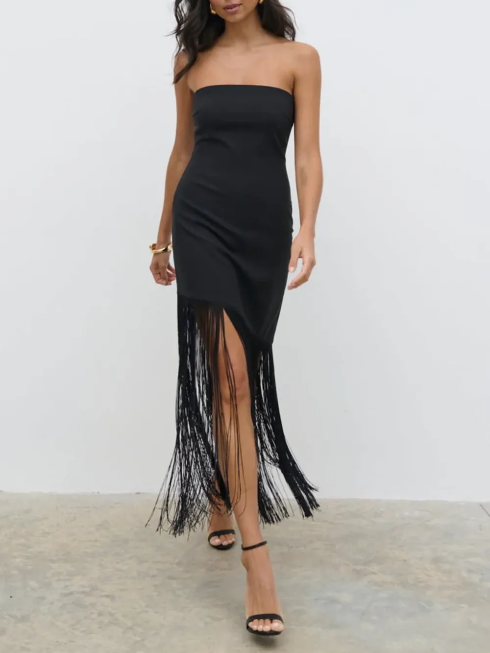 Bandeau Fringed Dress