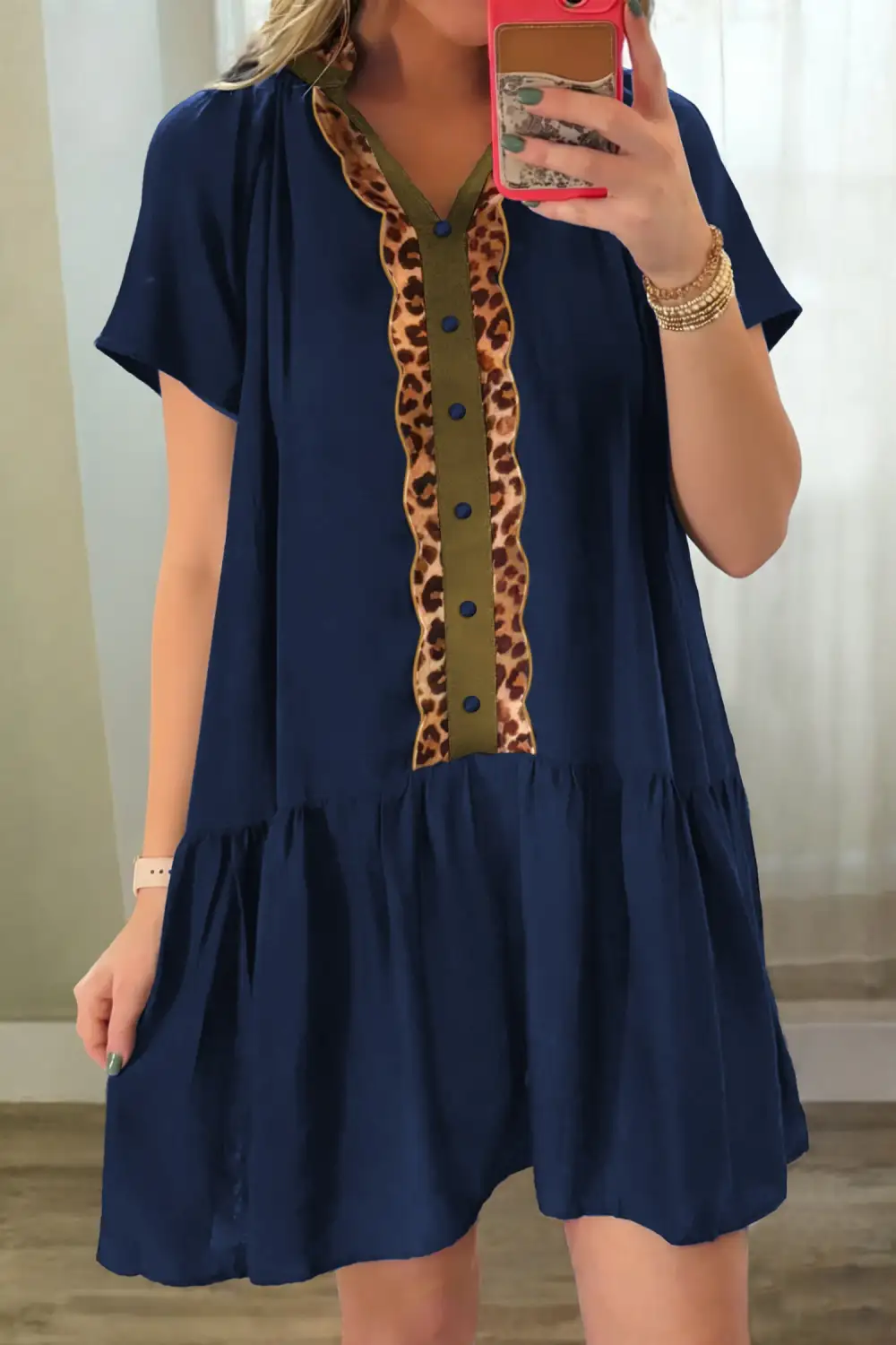 Soft Touch Animal Print Short Sleeve Dress