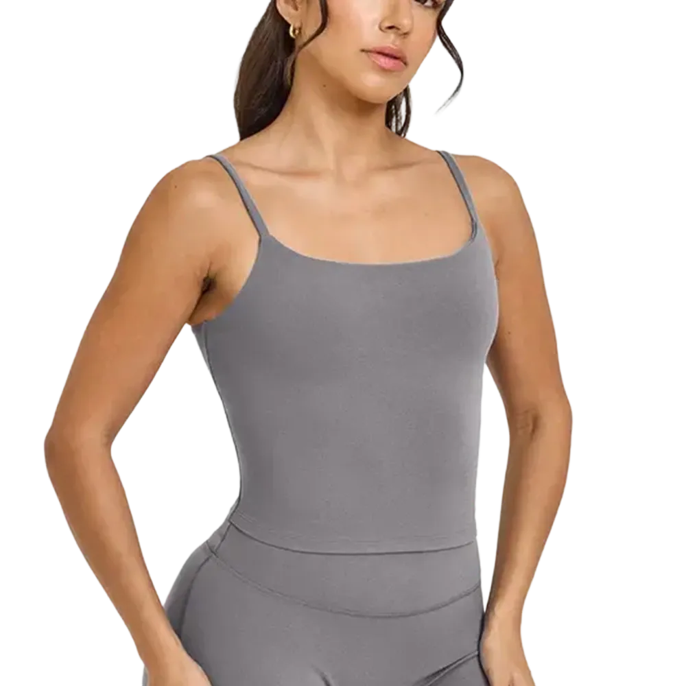 Thin-strapped tank top/sports bra