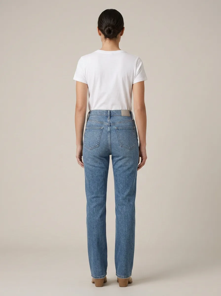 Casual High-Rise Denim Jeans