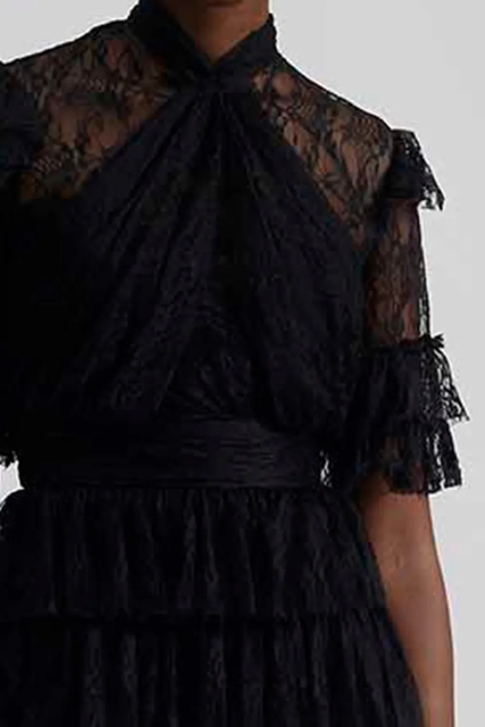 Ruffled Lace Mini Dress