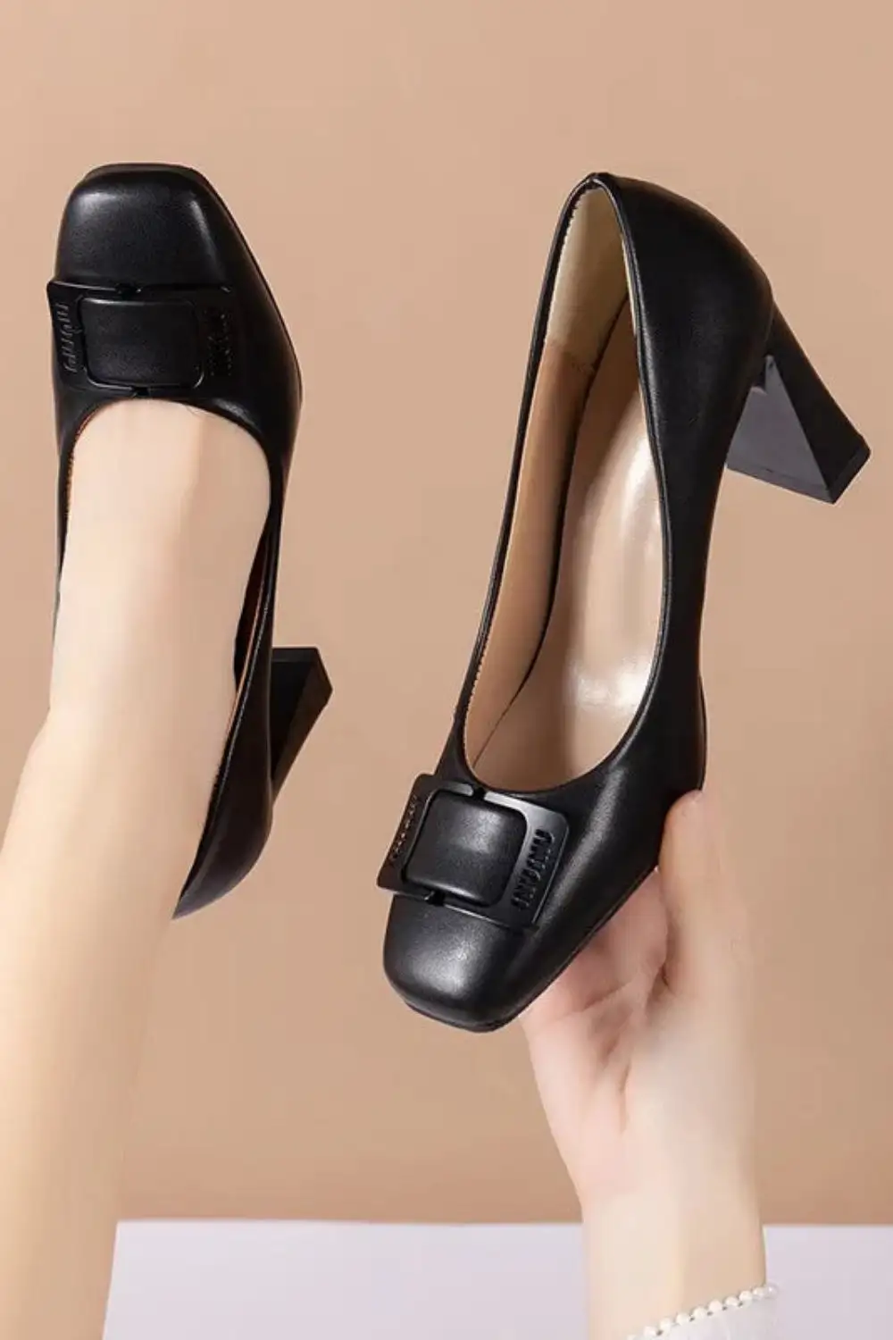 Square Toe Slingback Office Ready Casual Pumps