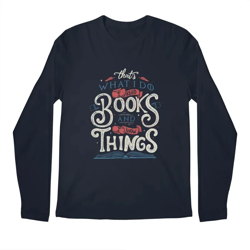 Men's Fitted Letter-Print Round-Neck Long-Sleeved T-Shirt