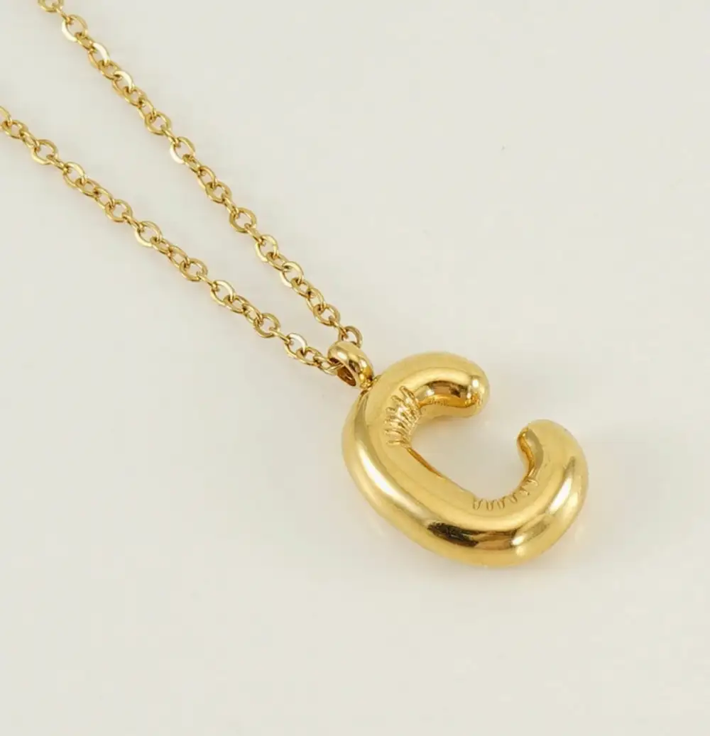 Bubble Balloon Initials Pendant Necklace